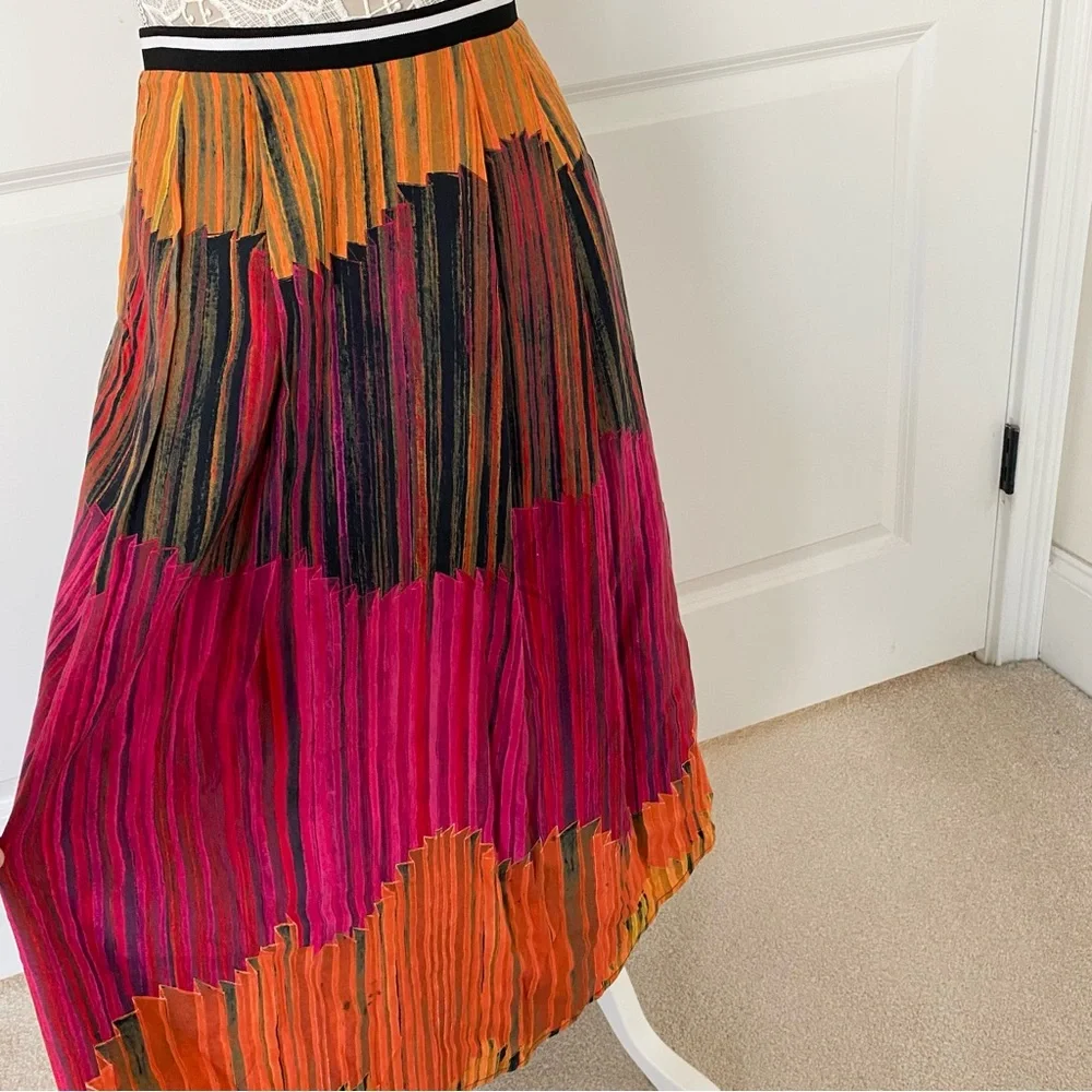 NEW HUNTER BELL Sunflare Midi Multicolor Boho Skirt, Sz 0 - Picture 3 of 7
